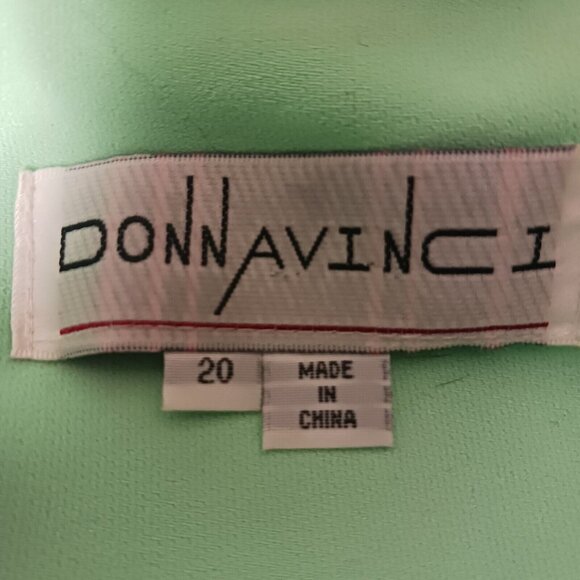 Vintage Donna Vinci Green Open Front Jacket Beaded Rhinestone Accents Size 20 - Picture 5 of 7